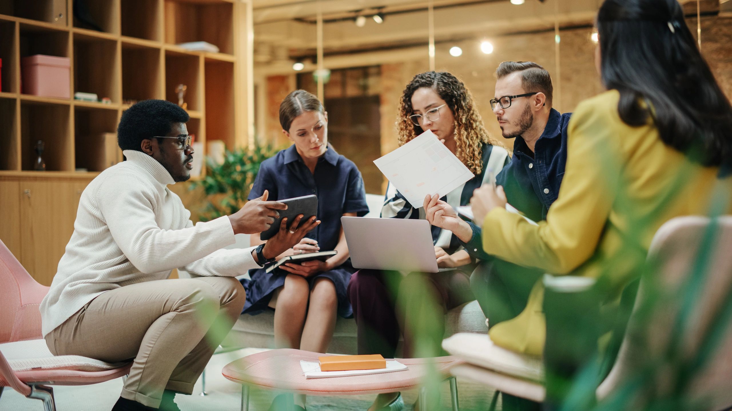 Team meeting focused on sustainability planning