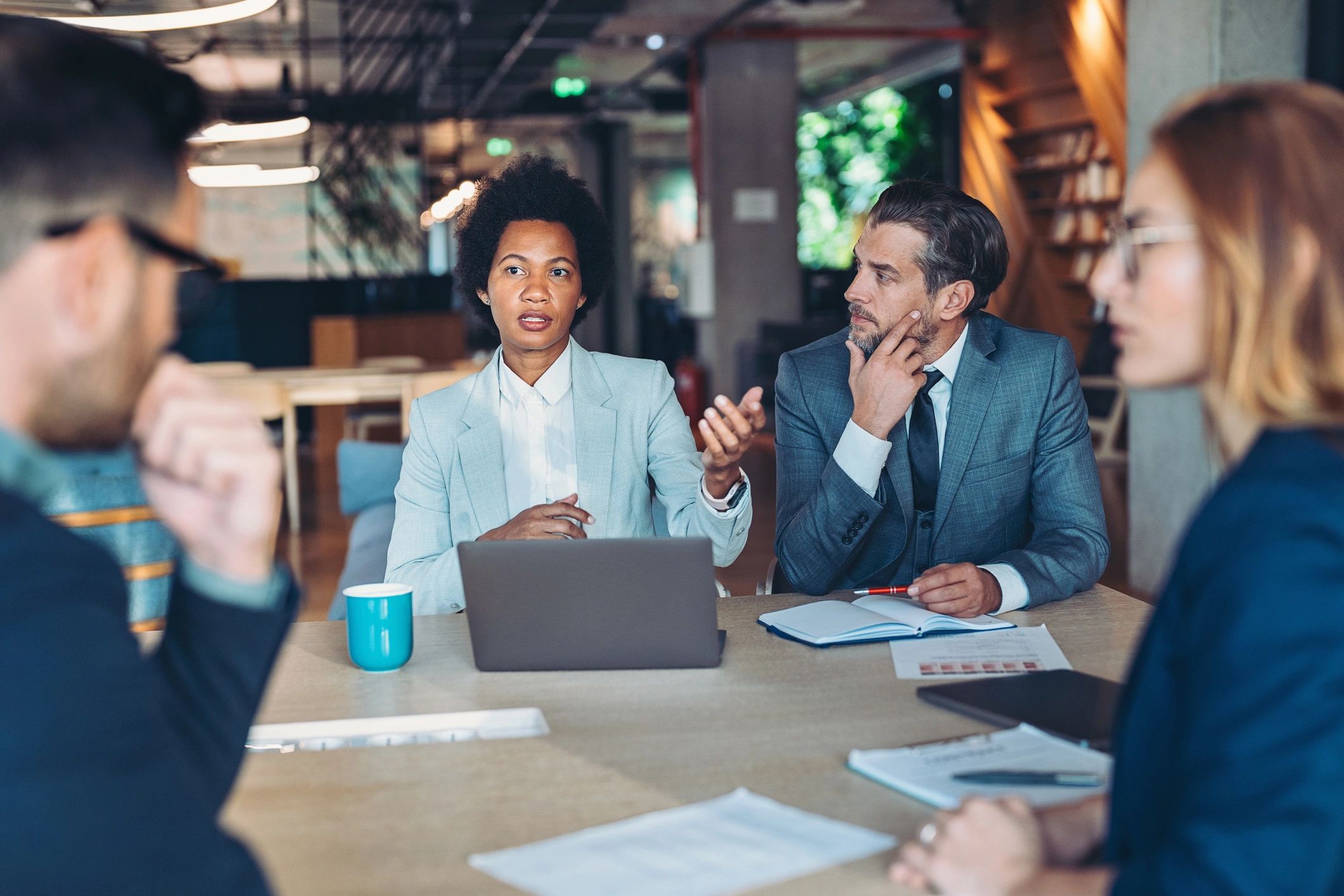 Nonprofit leadership team in a facilitated strategy workshop